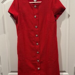 J. Crew Red Textured Mini Dress